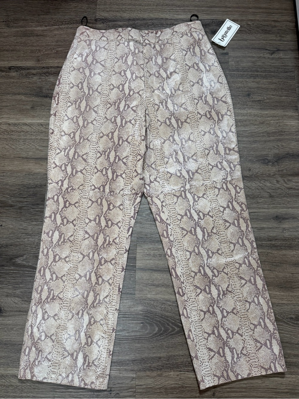Bagatelle NWT Genuine Leather Snakeskin Print Pants Size 16W Straight Leg